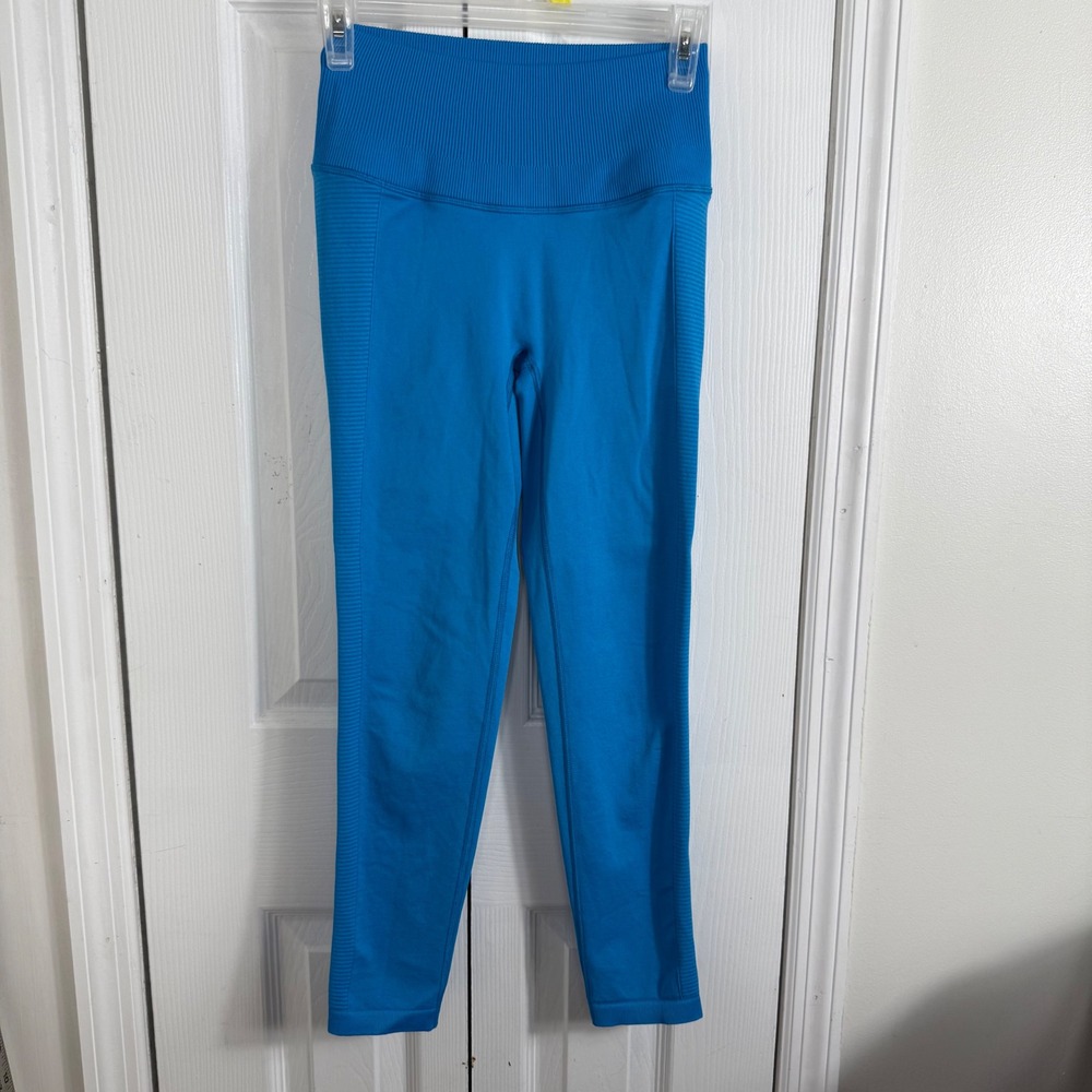 OFFLINE by Aerie Seamless Ribbed Leggings Small‎ Blue High Waisted Athleisure